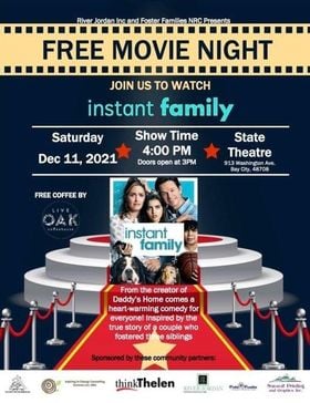 Foster Care Movie Night in downtown Bay City, MI