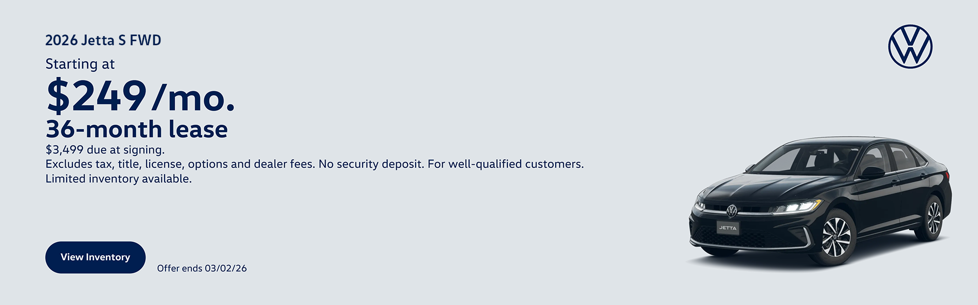2026 Jetta S FWD Lease